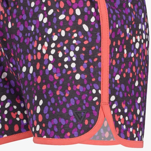 Meisjes sweat short met stippen paars