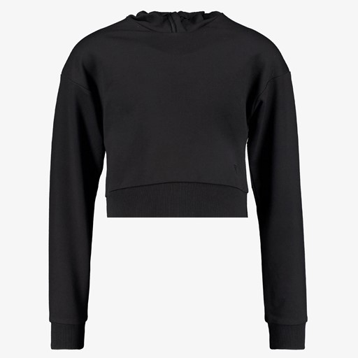 Cropped meisjes hoodie zwart