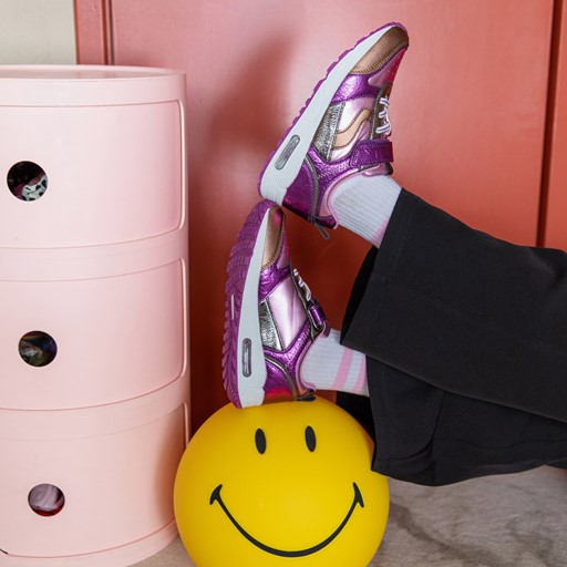 Meisjes sneakers metallic paars