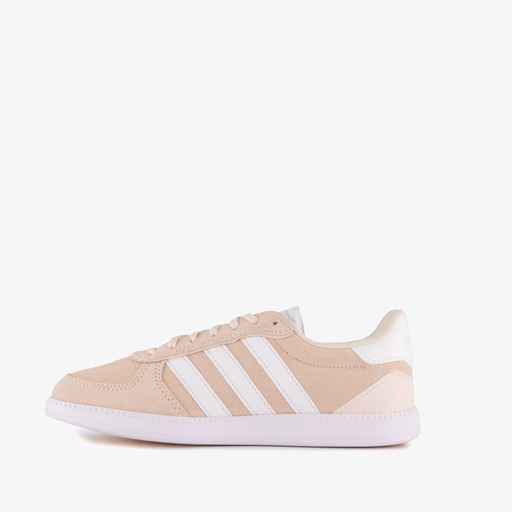 Breaknet suède dames sneakers roze wit