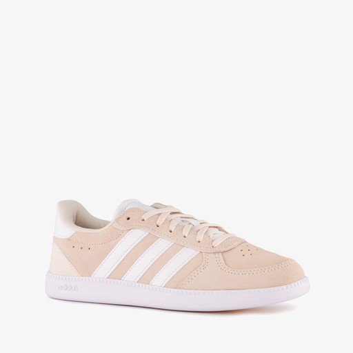 Breaknet suède dames sneakers roze wit