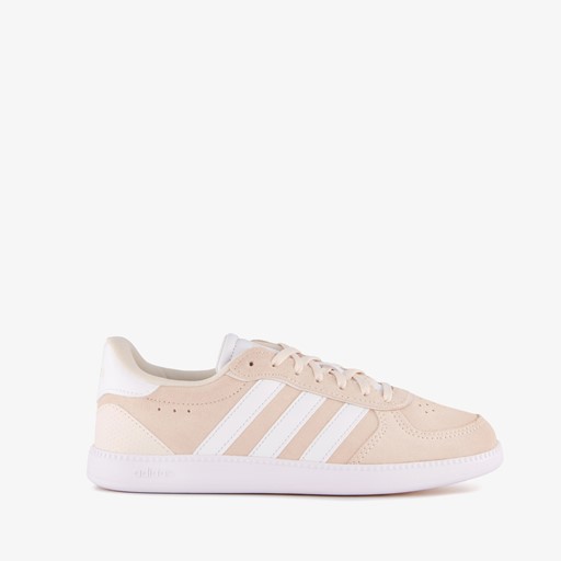 Breaknet suède dames sneakers roze wit