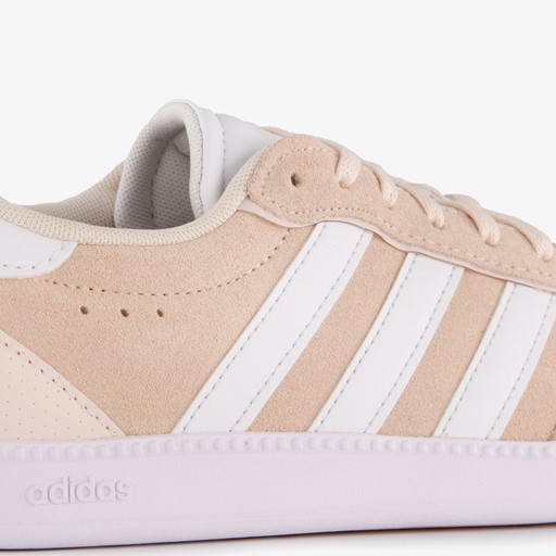 Breaknet suède dames sneakers roze wit