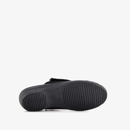 Dames pantoffels met imitatiebont zwart