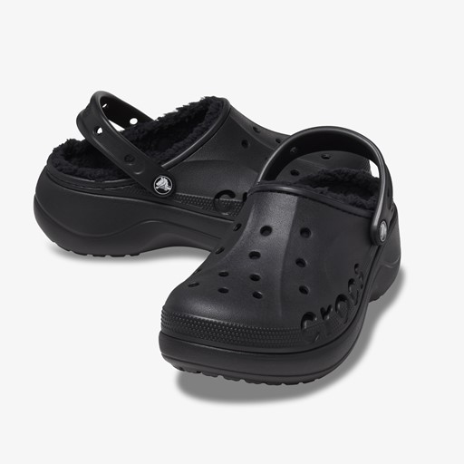 Baya Platform Lined dames klompen zwart
