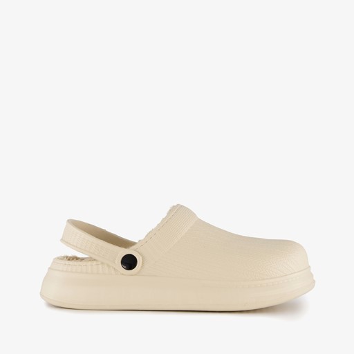 Dames tuinklompen gevoerd beige