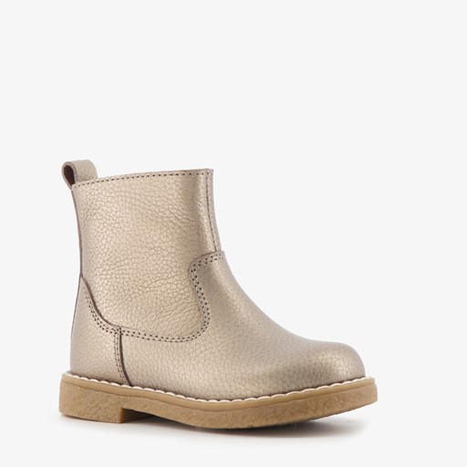 Leren meisjes enkellaarsjes goud