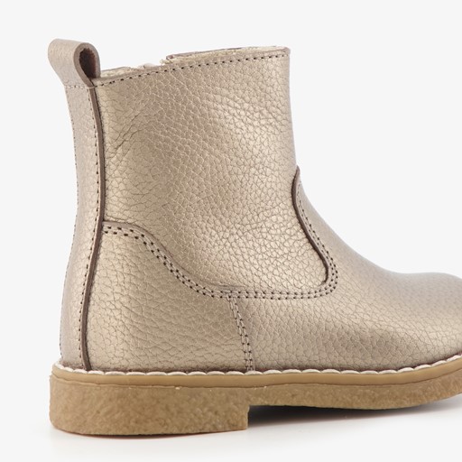 Leren meisjes enkellaarsjes goud