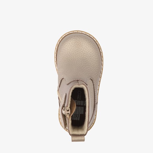 Leren meisjes enkellaarsjes goud