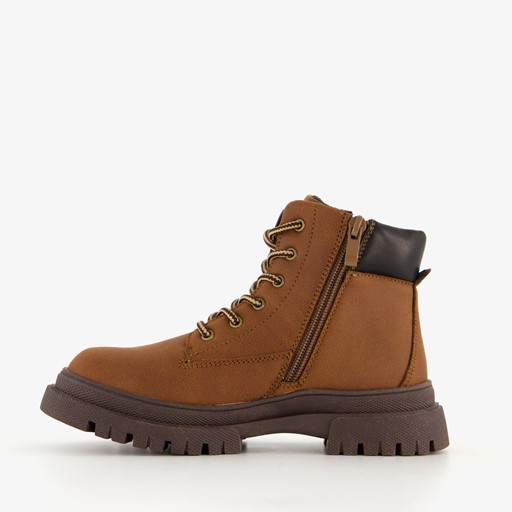 Jongens veterboots cognac bruin