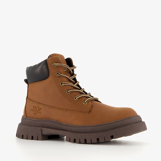 Jongens veterboots cognac bruin