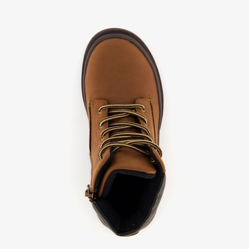 Jongens veterboots cognac bruin