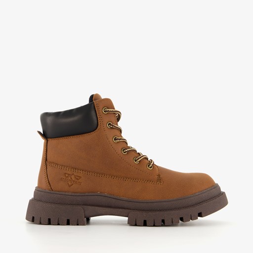 Jongens veterboots cognac bruin