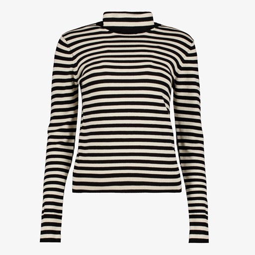 Dames coltrui met strepen beige zwart