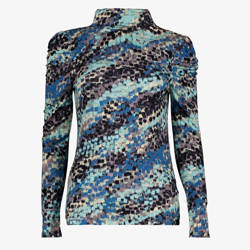 Dames coltrui met print blauw zwart