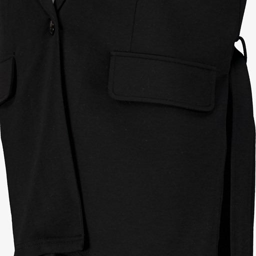 Dames blazer gilet met ceintuur zwart