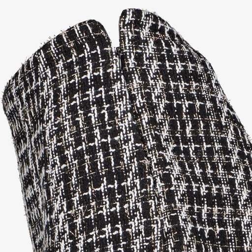 Structuurgeweven dames skort zwart wit