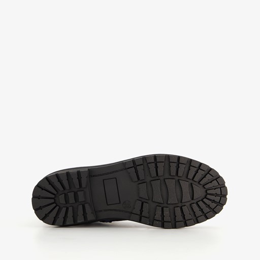 Metallic meisjes veterboots petrol