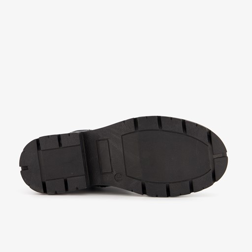 Leren meisjes biker boots zwart