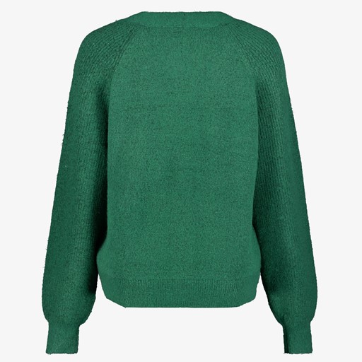 Gebreide dames vest met knopen groen