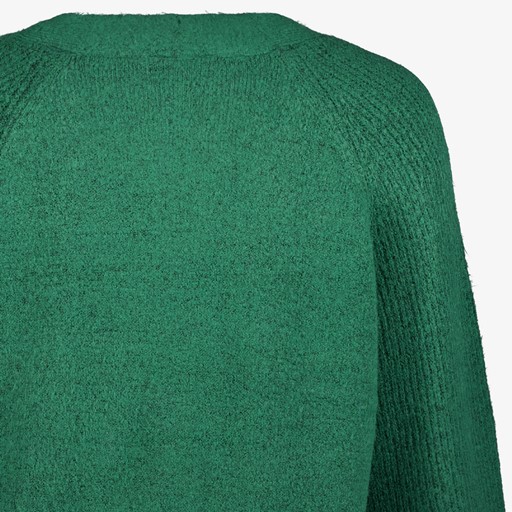 Gebreide dames vest met knopen groen