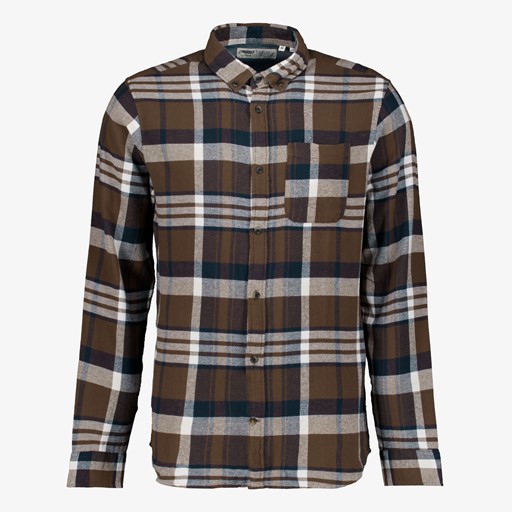 Geruit heren overhemd bruin