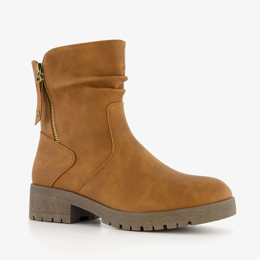 Dames enkellaarsjes cognac