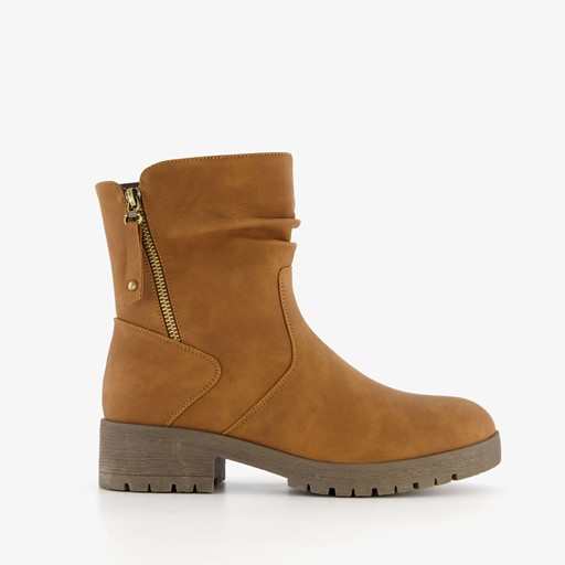 Dames enkellaarsjes cognac