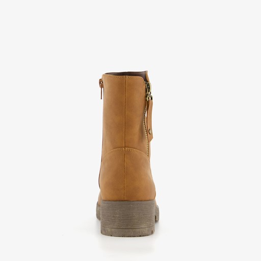 Dames enkellaarsjes cognac