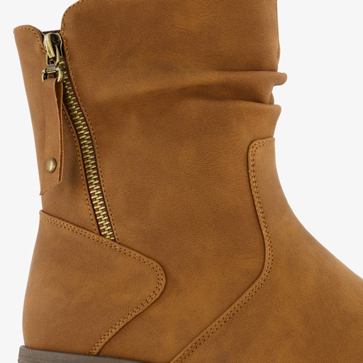 Dames enkellaarsjes cognac