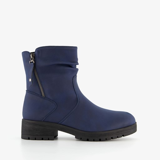 Dames enkellaarsjes donkerblauw