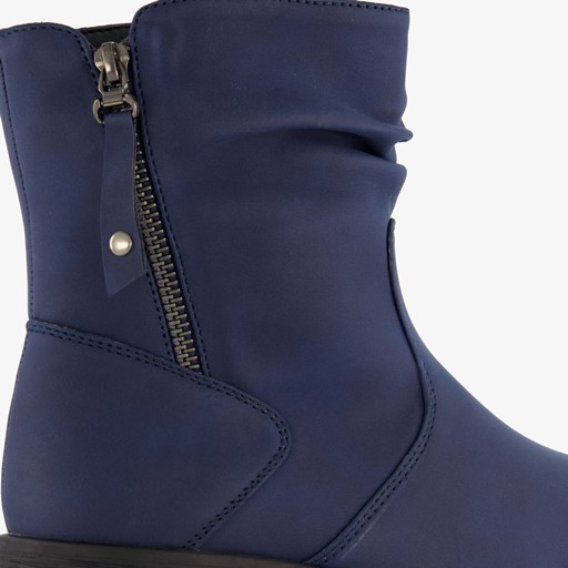 Dames enkellaarsjes donkerblauw