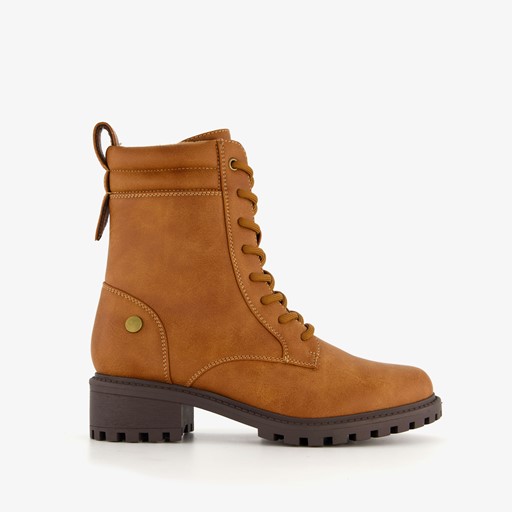 Dames veterboots cognac