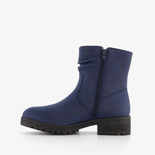 Dames enkellaarsjes donkerblauw