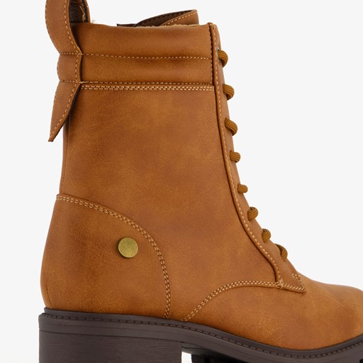 Dames veterboots cognac