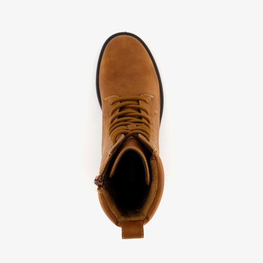 Dames veterboots cognac