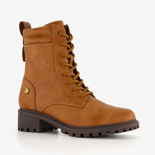Dames veterboots cognac