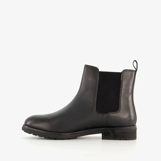 Lage dames chelsea boots zwart