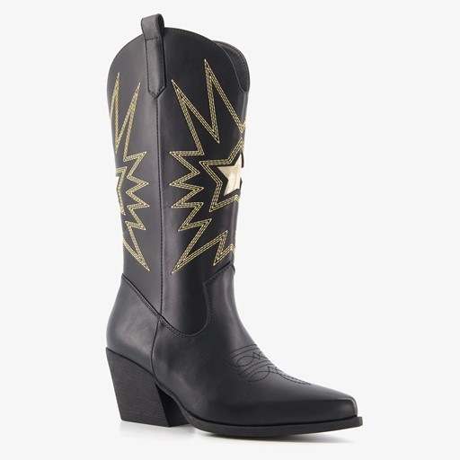 Blue Box dames western laarzen zwart goud online bestellen | Scapino