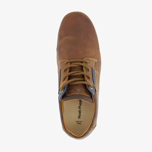 Leren heren veterschoenen cognac