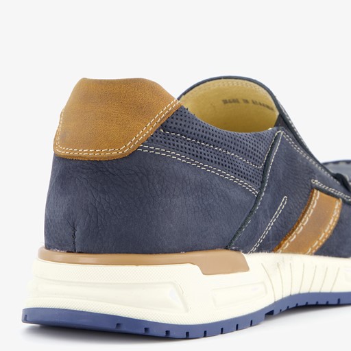 Leren heren instappers blauw
