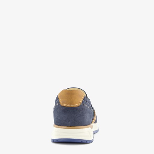 Leren heren instappers blauw