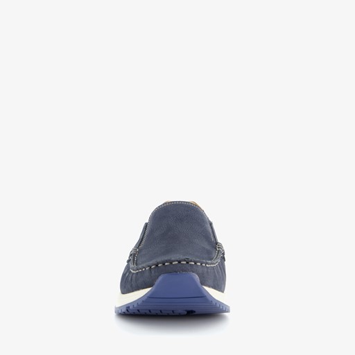Leren heren instappers blauw