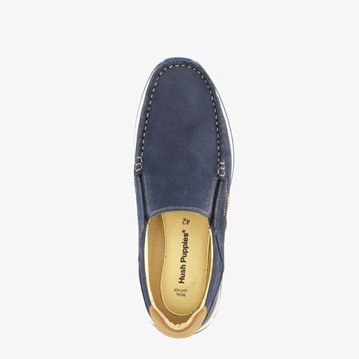 Leren heren instappers blauw