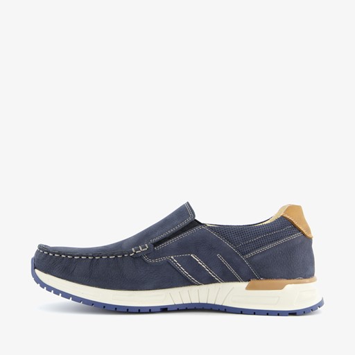 Leren heren instappers blauw