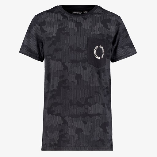 Jongens T-shirt met camouflage print zwar