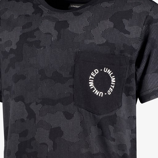 Jongens T-shirt met camouflage print zwar