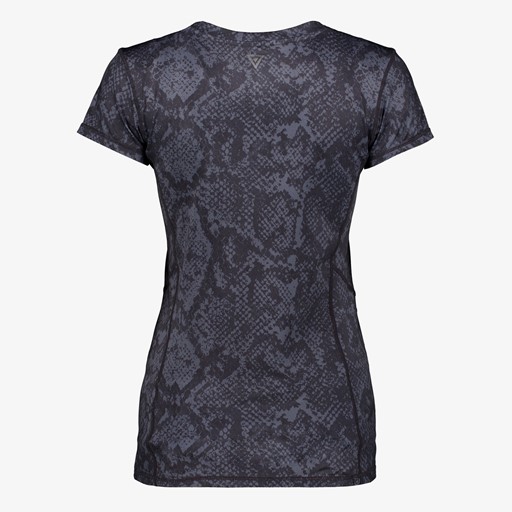Dames sport T-shirt met slangenprint grijs