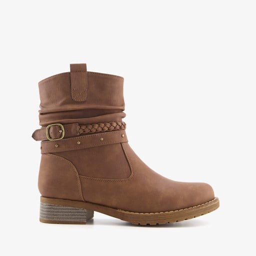 Dames enkellaarsjes cognac