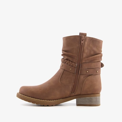 Dames enkellaarsjes cognac